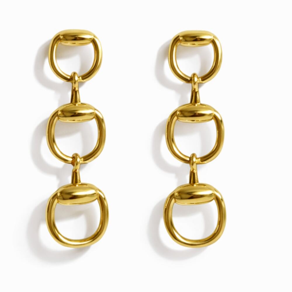 Equestrian Link Drop Earrings – Chic Horsebit-Inspired Design